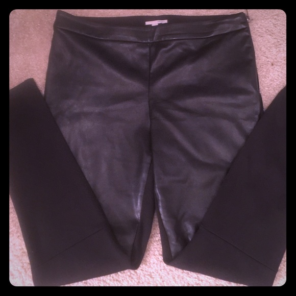 Faux leather and ponte pants