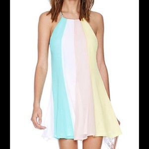 Chiffon Pastel Rainbow Beach Couture Slip Dress