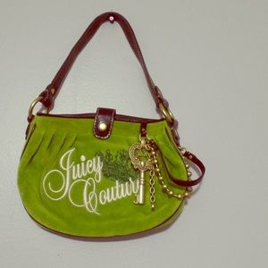 Green Velour Juicy Couture Key Accent Purse
