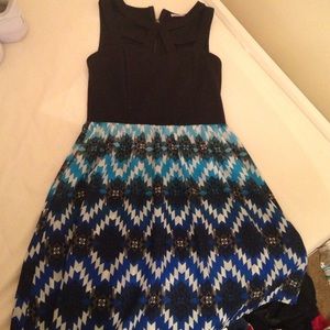 Blue &a black dress