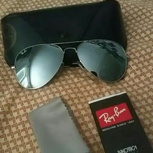 *SOLD* Aviator sunglasses sliver mirror lense