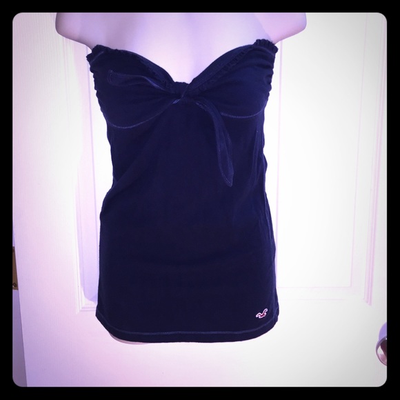 Hollister size m dark blue tube top tye front