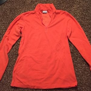 Salmon color Columbia 1/4 zip fleece
