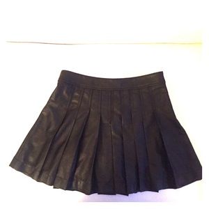 Leather BCBG mini skirt.