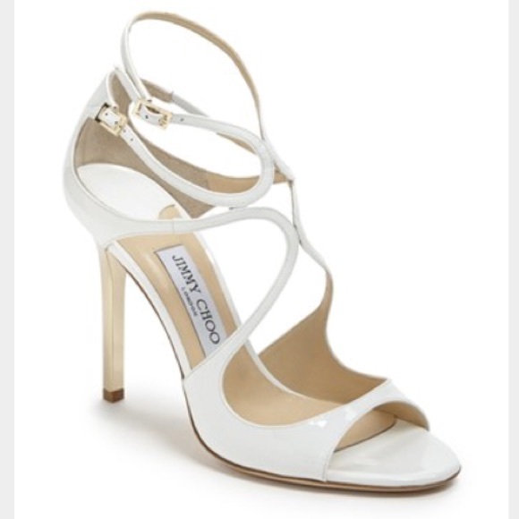 Jimmy Choo white patent leather heels