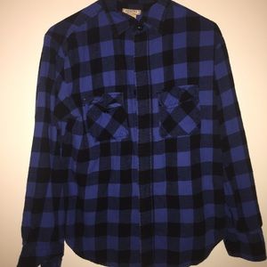 Dark blue & black flannel button down