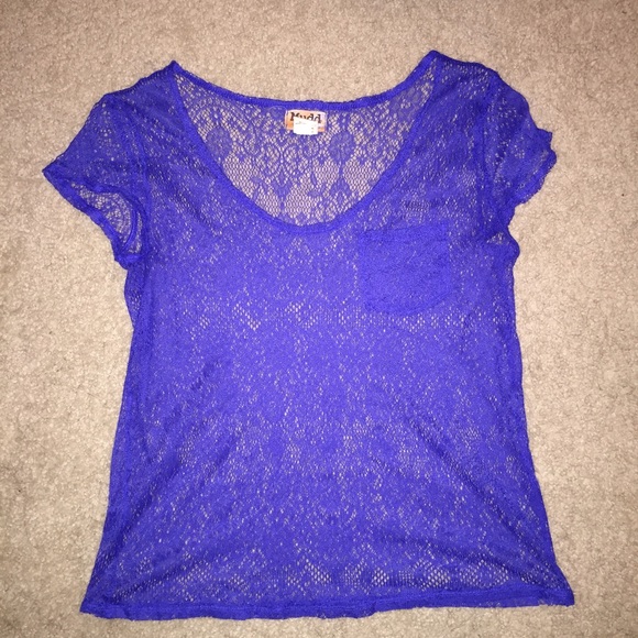 Cute blue lace top