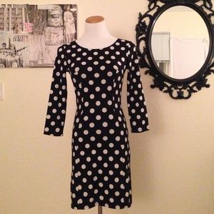 Fitted polka dot dress