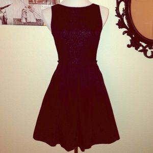 Black lace top party dress