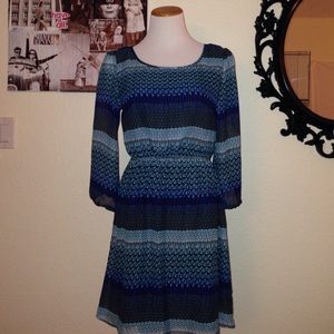 Blue printed tunic dress