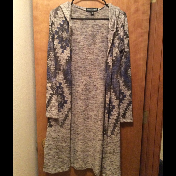 Aztec printed long cardigan