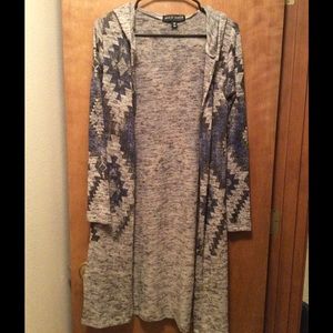 Aztec printed long cardigan