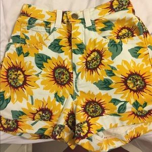 High-Waisted Sunflower shorts