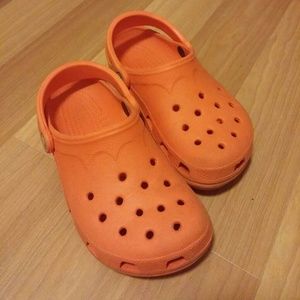 Orange crocs