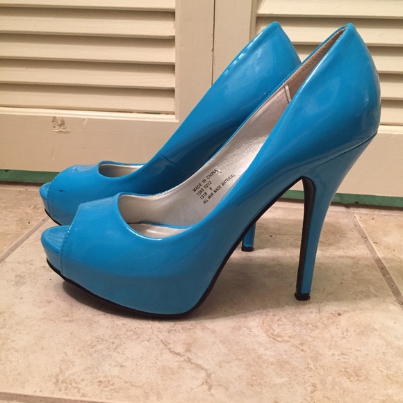Blue Platform Heels - Picture 2 of 3