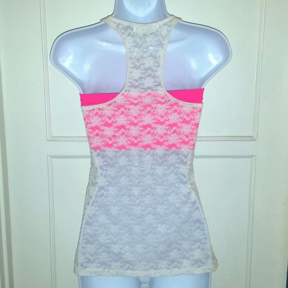 Off White Lace Peplum Tank - Picture 2 of 2