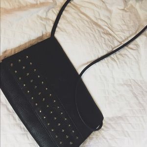 Black studded shoulder purse