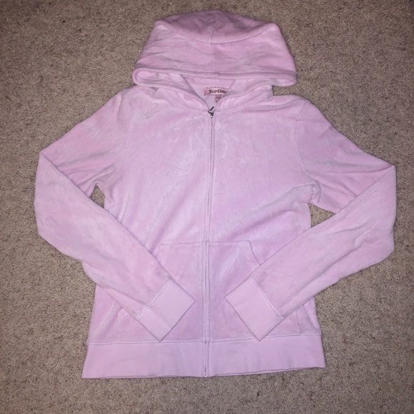 Light Pink Juicy Couture Velour Anchor Hoodie - Picture 2 of 3