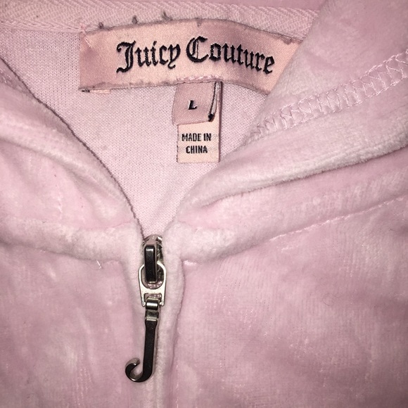 Light Pink Juicy Couture Velour Anchor Hoodie - Picture 3 of 3