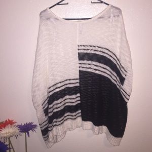 White & black sleeveless sweater
