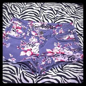 Purple floral print  size 1 Jean shorts
