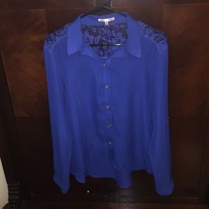 Chiffon and lace blouse