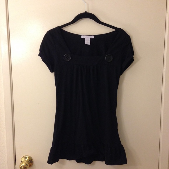 Charlotte Russe Black Button Top