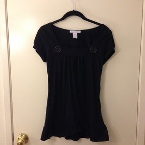 Charlotte Russe Black Button Top