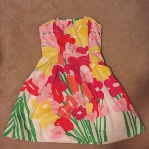 Lily Pulitzer EUC strapless dress with pockets