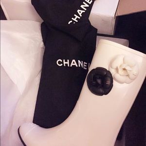 Chanel rain boots