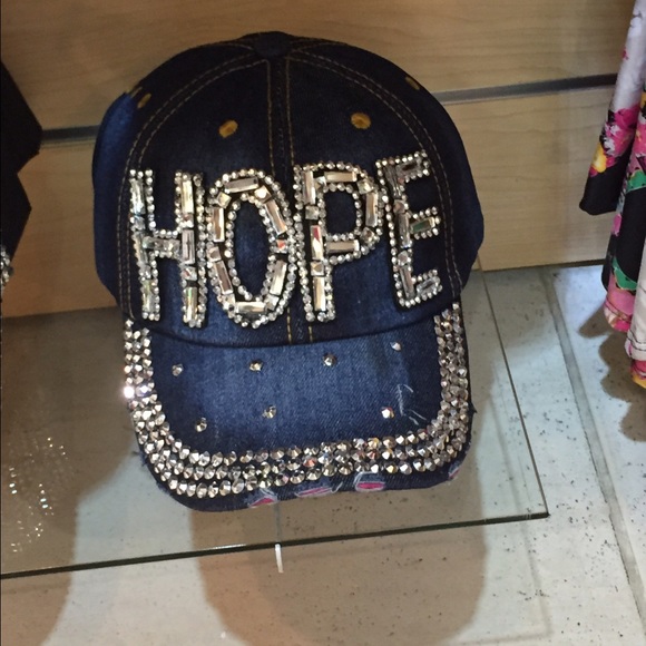 Accessories - Denim Dark Blue Hope Bling Cap