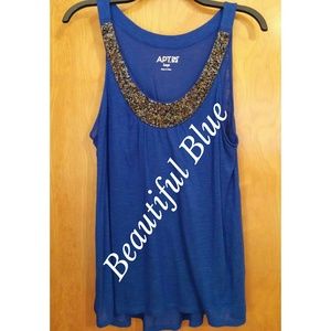 Beautiful blue sleeveless top