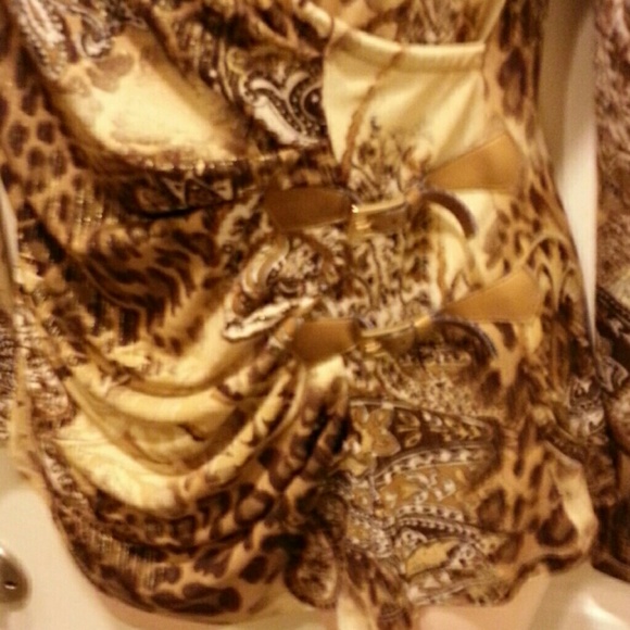 Cache Animal Print Top Small - Picture 3 of 4