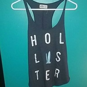 Navy blue hollister tank top .