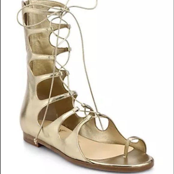 Christian Louboutin NIB 38.5  Metallic Gladiator.