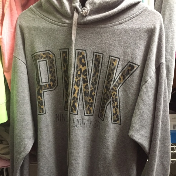 PINK leopard and grey hoodie