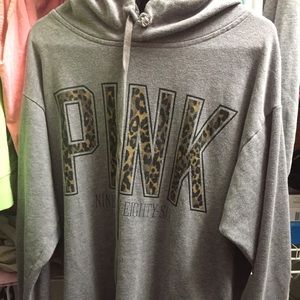 PINK leopard and grey hoodie