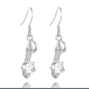 Cinderella Earrings,Sterling silver w/cz on toe.