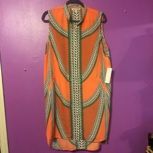 Mara Hoffman Orange Tunic Dress Shields Print L