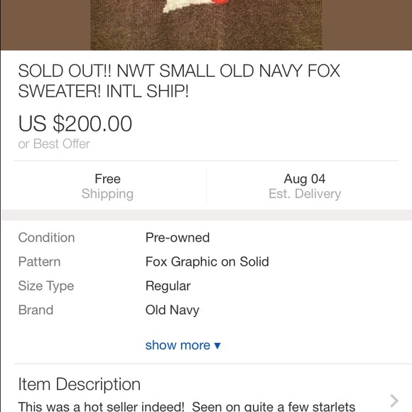 Old Navy Sweaters - Old navy fox sweater as seen on blogger favorite Old Navy Sweaters - Old navy fox sweater as seen on blogger favorite