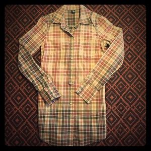 Free People Plaid Button Up Tunic/Dress