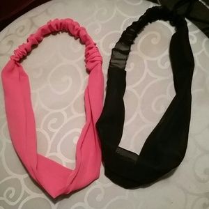 Pink and black headbands