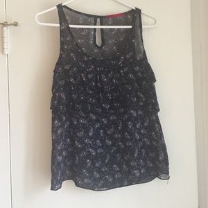 Navy Blue with detail sheer top