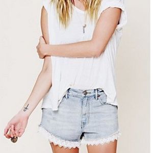FP Lacey denim cutoff shorts