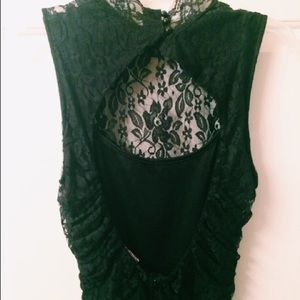 Low open back lace dress