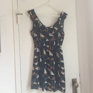 Geometric print sheer dress