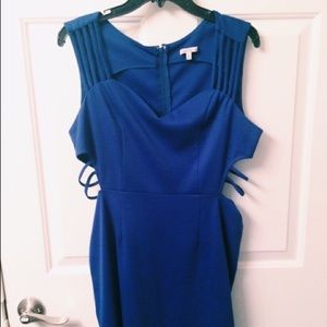 Blue cut out dress