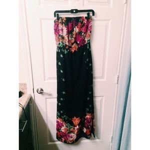 Black floral maxi dress