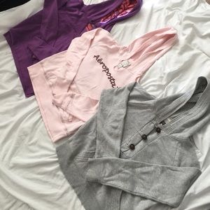 3 pair of hoodies