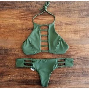 Brazilian bikini light green
